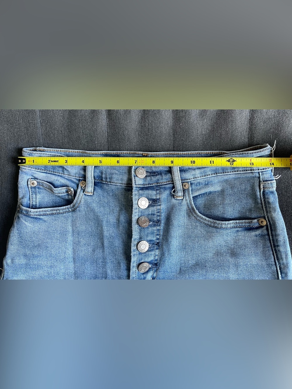 GAP vintage high rise ankle jeans with button fly and raw hem, 27 waist (size 4) - Picture 6 of 10